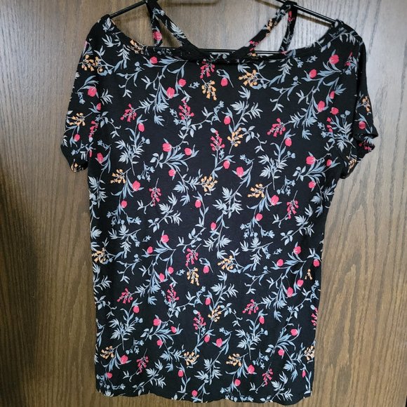 Lucky Brand Cold Shoulder Floral Shirt Size Small - Picture 11 of 13